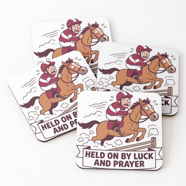 Item preview, Held On By Luck and Prayer Funny Horse Racing Sticker designed and sold by Colorful Dreams.