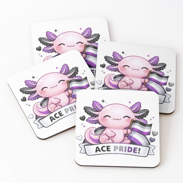 Item preview, Cute Axolotl – Ace Pride Sticker designed and sold by TunikaSVEN93.