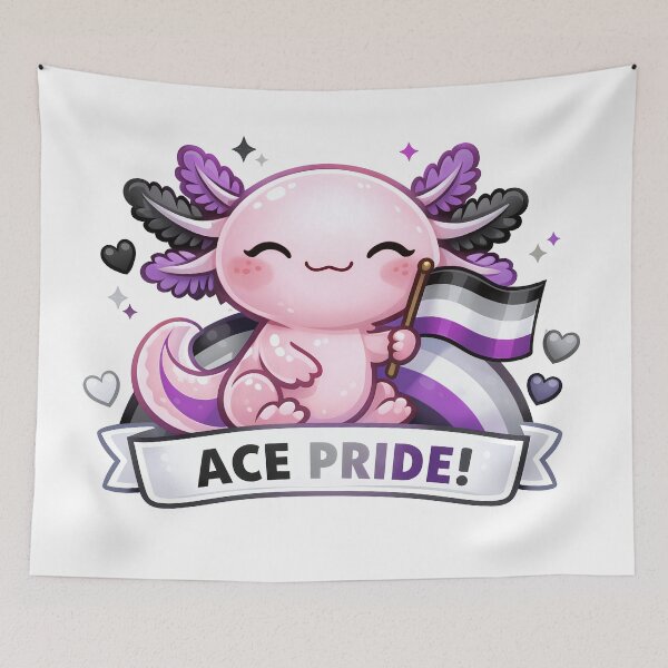 Item preview, Cute Axolotl – Ace Pride Sticker designed and sold by TunikaSVEN93.