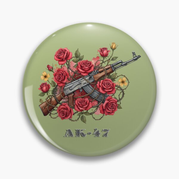 Item preview, AK-47 and Red Roses - Tattoo Style Art designed and sold by Valeriia_Isaieva.