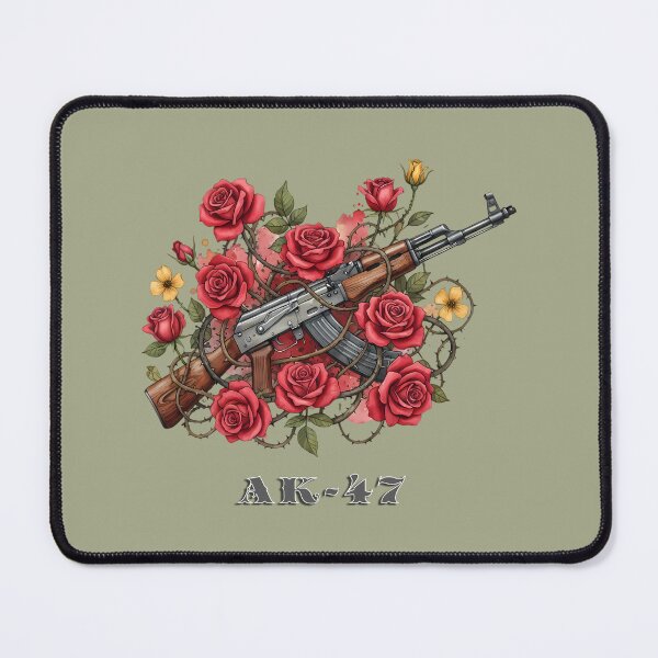 Item preview, AK-47 and Red Roses - Tattoo Style Art designed and sold by Valeriia_Isaieva.