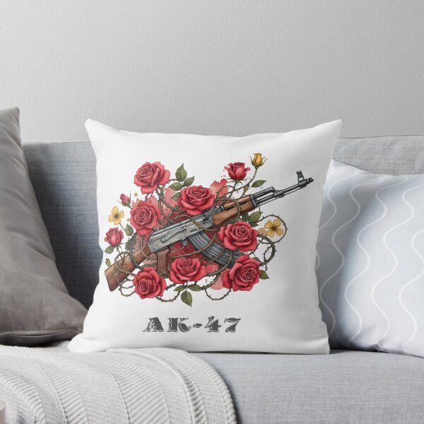 Item preview, AK-47 and Red Roses - Tattoo Style Art designed and sold by Valeriia_Isaieva.