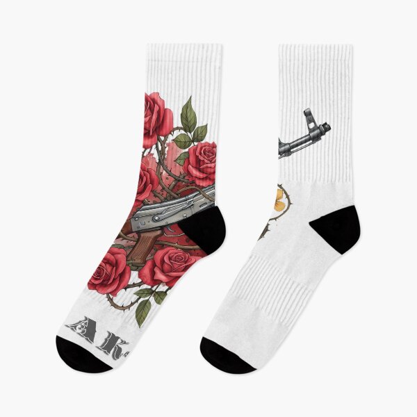 Item preview, AK-47 and Red Roses - Tattoo Style Art designed and sold by Valeriia_Isaieva.