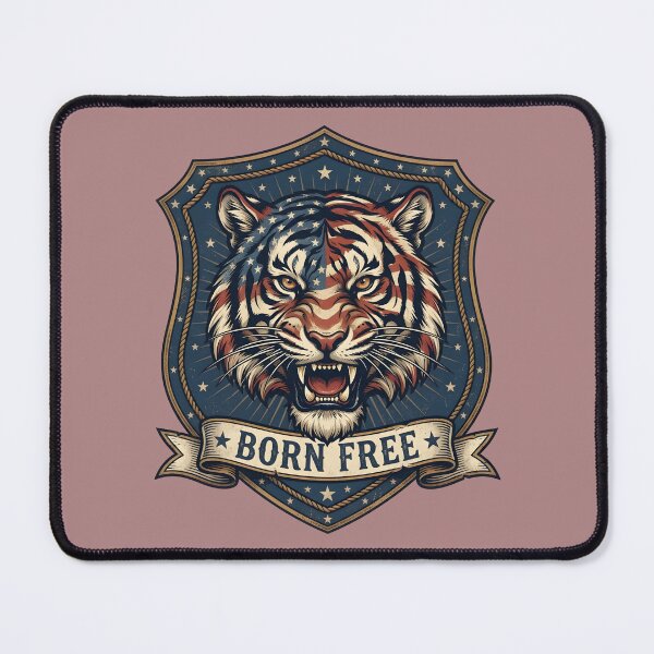 Item preview, Born Free Patriotic Tiger Shirt – American Flag Tiger Design - Fourth of July designed and sold by relso.
