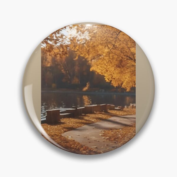 Item preview, Autumn Park Walking Path Lake View Scenic Fall Morning Reflection Photography Peaceful Nature Landscape designed and sold by CertainTees Clothing & Accessories .