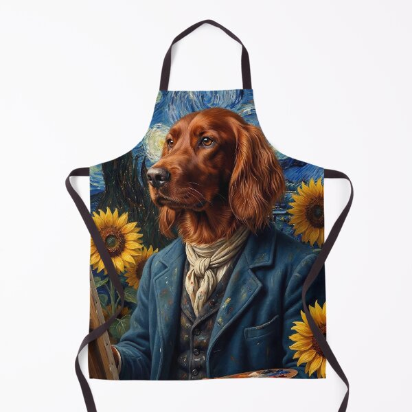 Item preview, Gogh as an Irish Setter – Starry Night Artist Dog Portrait | Artistic Dog Mashup designed and sold by Yassine Ardi.