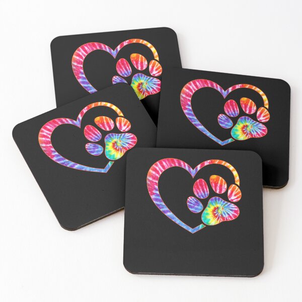 Item preview, Cute Tie Dye Dog Paw Love Heart Print Colorful Pet Dog Lover designed and sold by Goleon12.