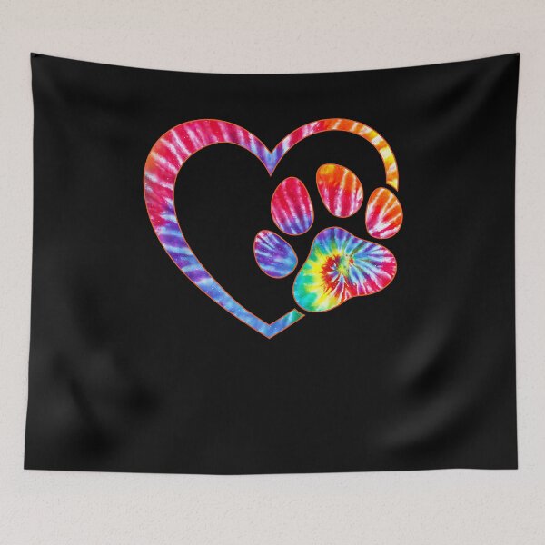 Item preview, Cute Tie Dye Dog Paw Love Heart Print Colorful Pet Dog Lover designed and sold by Goleon12.