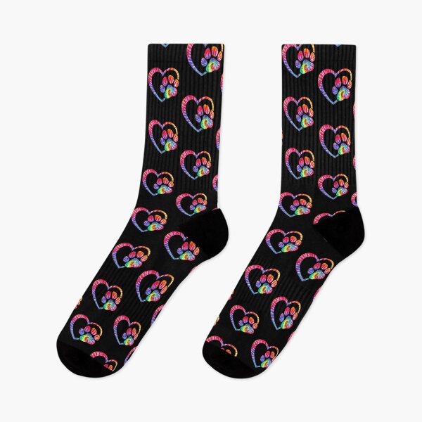 Item preview, Cute Tie Dye Dog Paw Love Heart Print Colorful Pet Dog Lover designed and sold by Goleon12.