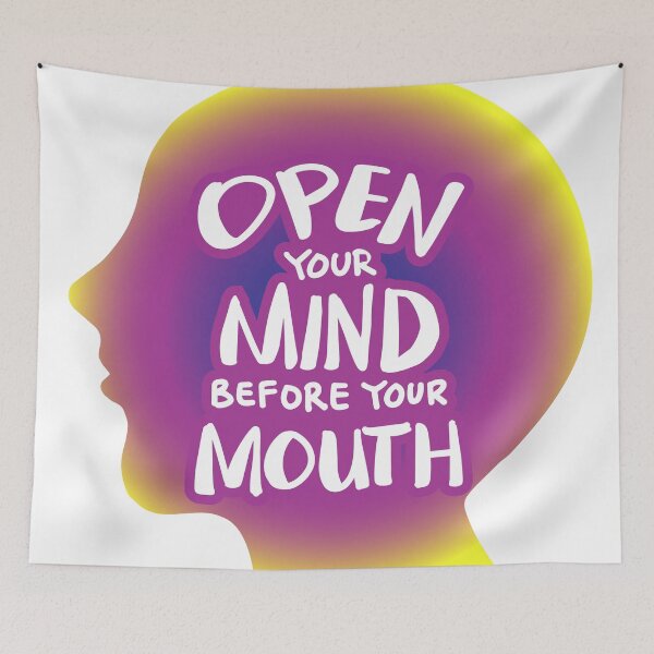 Item preview, Open Your Mind Before Your Mouth – Funny Motivational Quote Design, Positive Mindset & Self Awareness Graphic designed and sold by TeeTopma.
