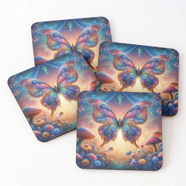 Item preview, Mystical Butterfly Garden – Colorful Fantasy Nature Art designed and sold by Dogandesighn.