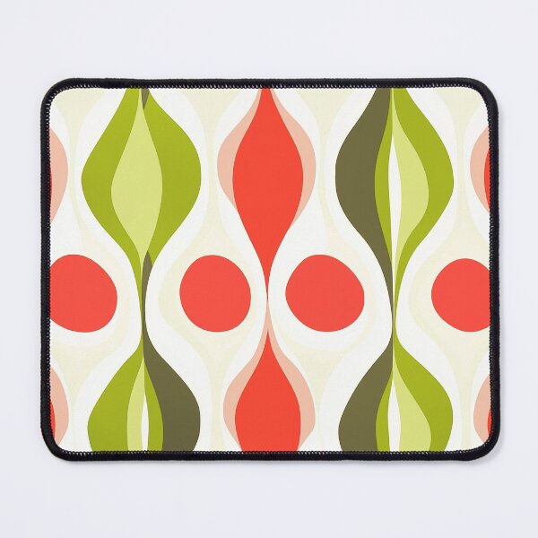 Item preview, Bright Mid Century Bright Abstract - Coral & Green designed and sold by TheBohemianLark.