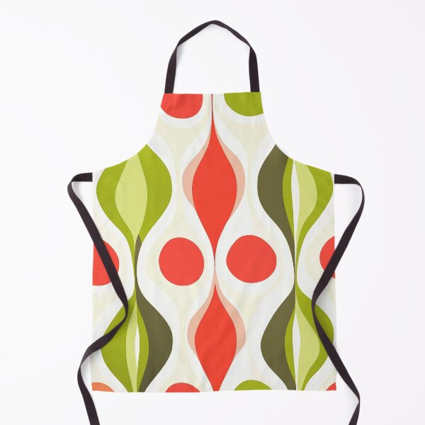 Item preview, Bright Mid Century Bright Abstract - Coral & Green designed and sold by TheBohemianLark.