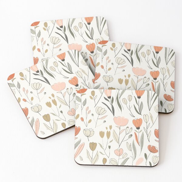 Item preview, Seamless floral Easter pattern with simple hand-drawn spring flowers, daisies and tulips designed and sold by lilyrouen.