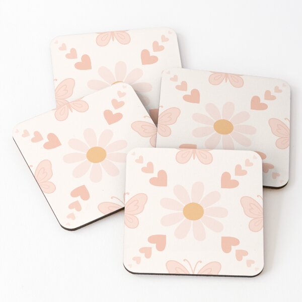 Item preview, Daisy's & Butterfly's - Pastel Pink designed and sold by Patterns-By-Zoe.