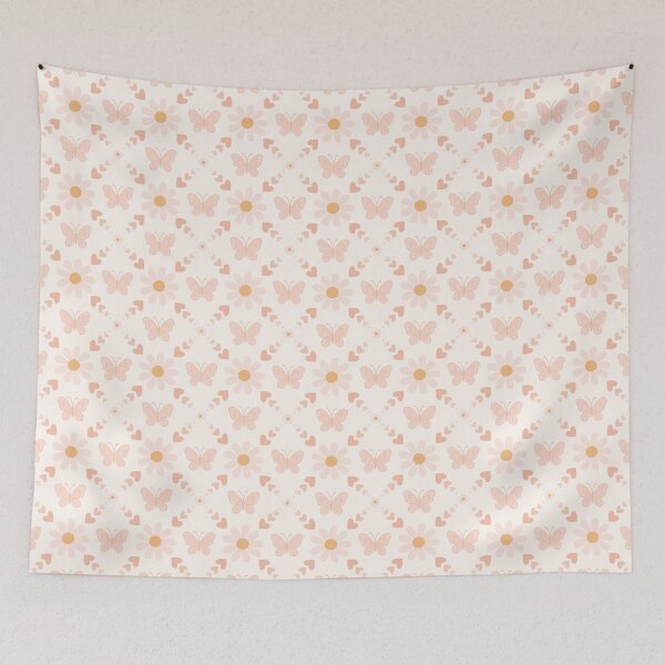 Item preview, Daisy's & Butterfly's - Pastel Pink designed and sold by Patterns-By-Zoe.