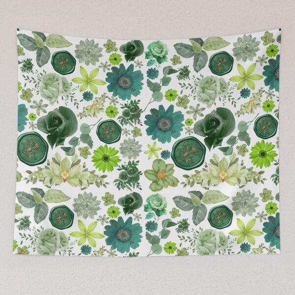 Item preview, Emerald Green Tropical Leaves Pattern  designed and sold by Karitza Daniela.