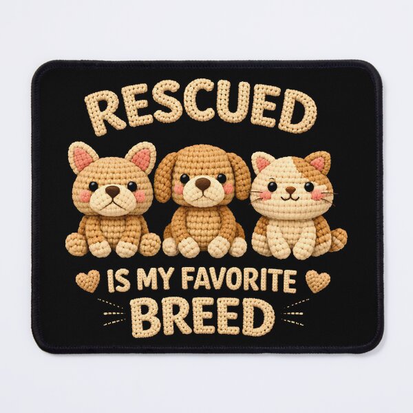 Item preview, Rescued is My Favorite Breed - Handmade Crochet Pets Animal designed and sold by Jokerstyle.