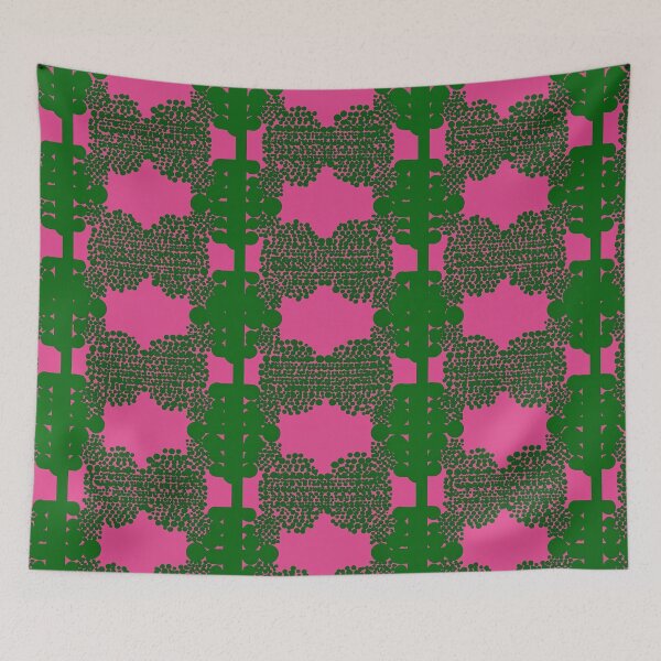Item preview, Hot Pink Kelly Green Boho Abstract designed and sold by TheBohemianLark.