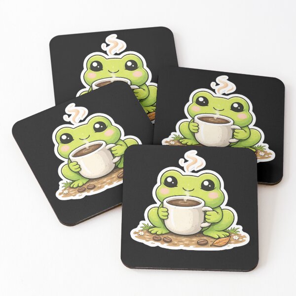 Item preview, Cute Coffee Frog – Funny Frog Coffee Lover Design – Frog Meme designed and sold by VibeOffline Studio.