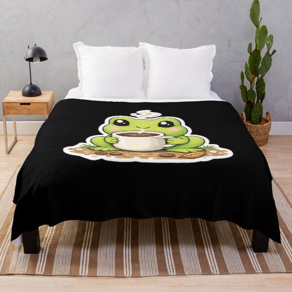 Item preview, Cute Coffee Frog – Funny Frog Coffee Lover Design – Frog Meme designed and sold by VibeOffline Studio.