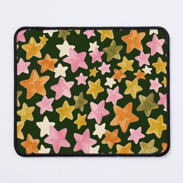 Item preview, Pastel Watercolor Stars on Dark Green designed and sold by laterkatergator.