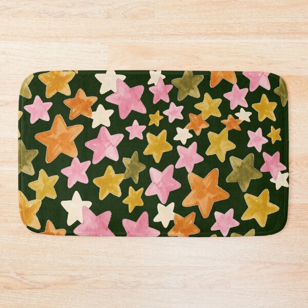 Item preview, Pastel Watercolor Stars on Dark Green designed and sold by laterkatergator.