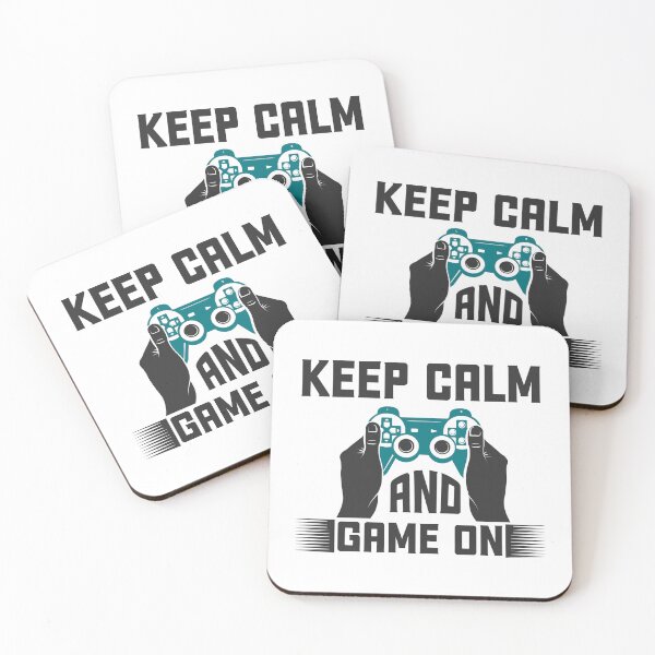 Item preview, Keep Calm and Game On Funny Gaming Quote - Classic Video Game Level Up Art designed and sold by FuzionRaptor.