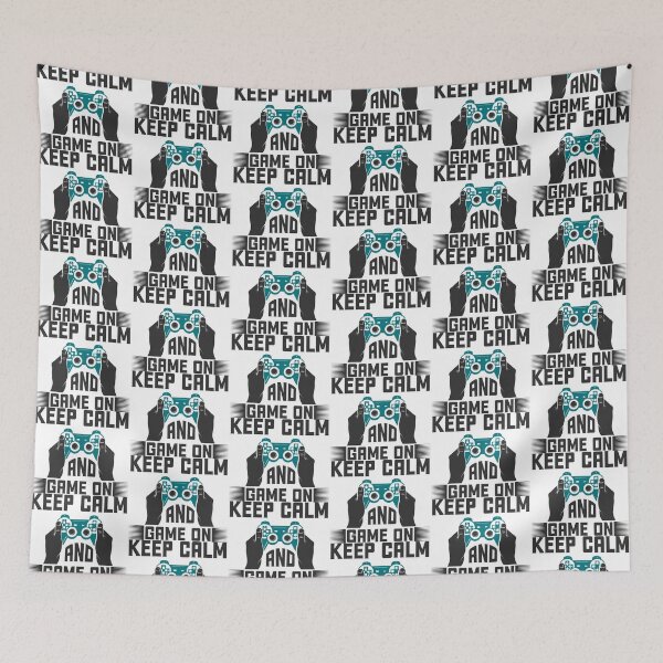 Item preview, Keep Calm and Game On Funny Gaming Quote - Classic Video Game Level Up Art designed and sold by FuzionRaptor.
