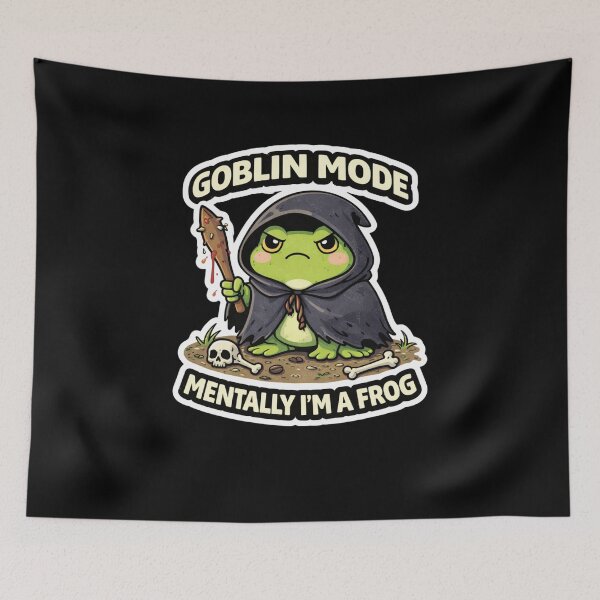 Item preview, Goblin Mode Frog – Mentally I'm a Frog Meme – Funny Goblin Frog Design designed and sold by VibeOffline Studio.