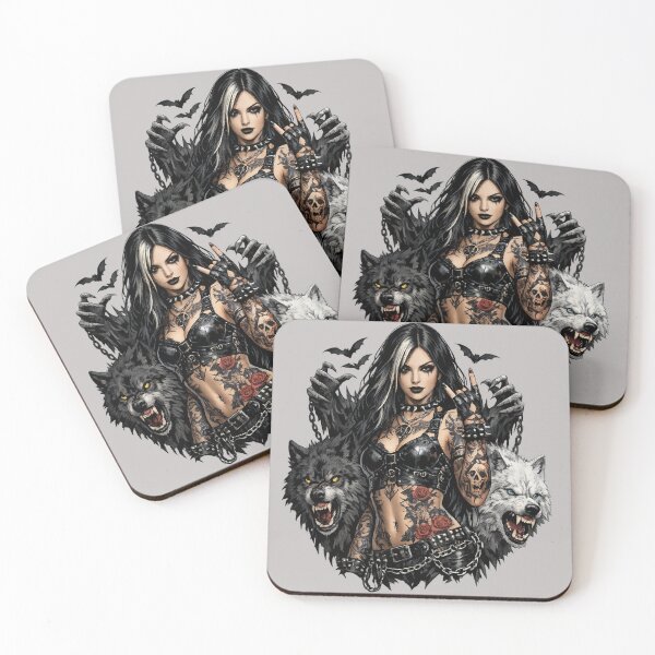 Item preview, Dark Gothic Rebel with Fierce Wolves designed and sold by Shirtaholism.