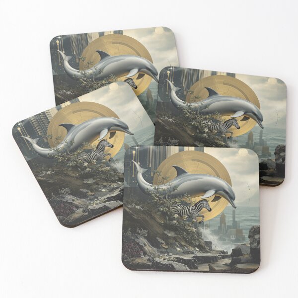 Item preview, The Dolphin and the Zebra designed and sold by HabitableMoons.