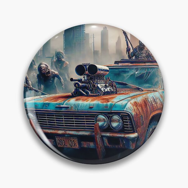 Item preview, 1965 Classic Muscle Car Post Apocalyptic Zombie Scene designed and sold by Moriarty's Digital Visions.
