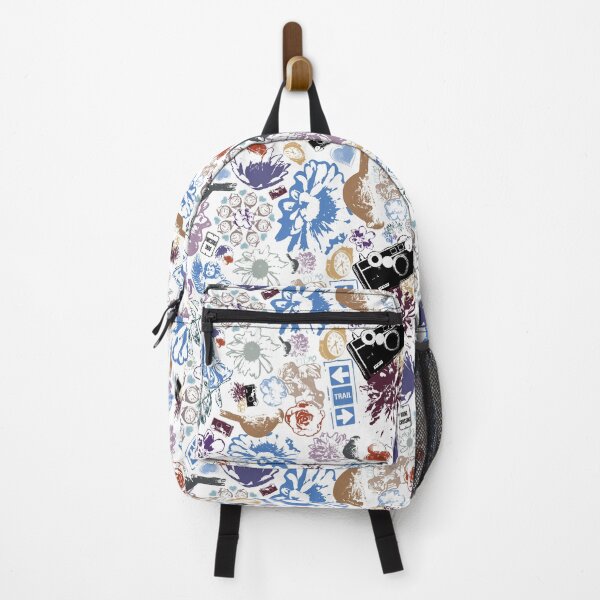 Item preview, Floral Travel Scatter Tan Blue Purples on White designed and sold by Digitalmyth's Designs.