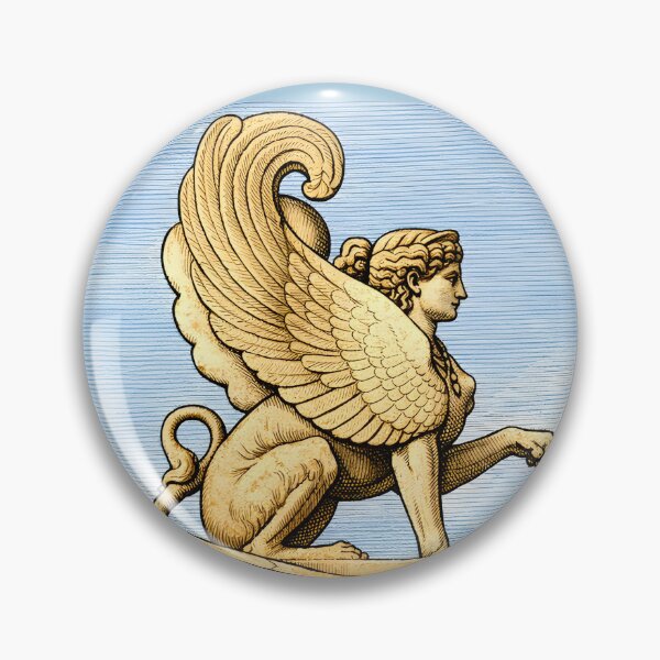 Item preview, Ancient Greek Sphinx Statue Illustration – Classical Mythology Engraving  designed and sold by EmiliaBassano.