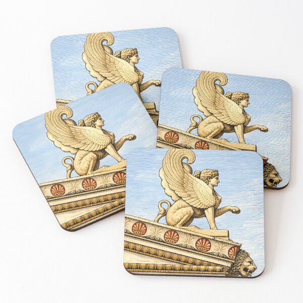 Item preview, Ancient Greek Sphinx Statue Illustration – Classical Mythology Engraving  designed and sold by EmiliaBassano.