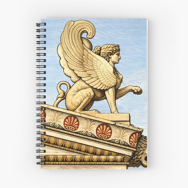 Item preview, Ancient Greek Sphinx Statue Illustration – Classical Mythology Engraving  designed and sold by EmiliaBassano.
