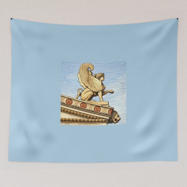 Item preview, Ancient Greek Sphinx Statue Illustration – Classical Mythology Engraving  designed and sold by EmiliaBassano.