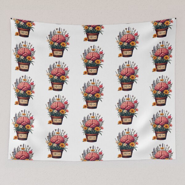 Item preview, Neon flowerpot with brain and flowers designed and sold by Karitza Daniela.