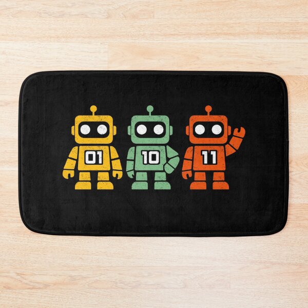 Item preview, 01 10 11 Robot Binary Robot Trio Retro Tech Humor  designed and sold by FreshVibe Prints.