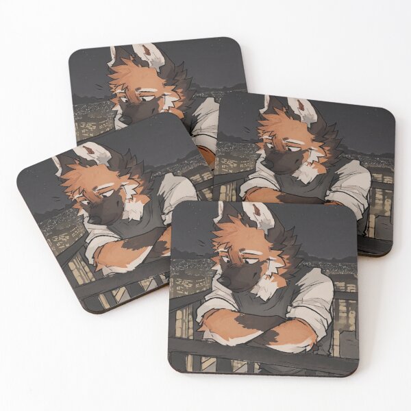 Item preview, Pensive African Wild Dog Overlooking Night City designed and sold by Fluxrom.