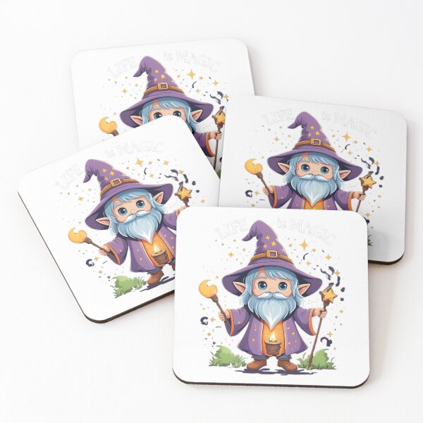 Item preview, Life Is Magic Cute Wizard – Whimsical Fantasy Mage Cartoon designed and sold by Ghost//Halo.