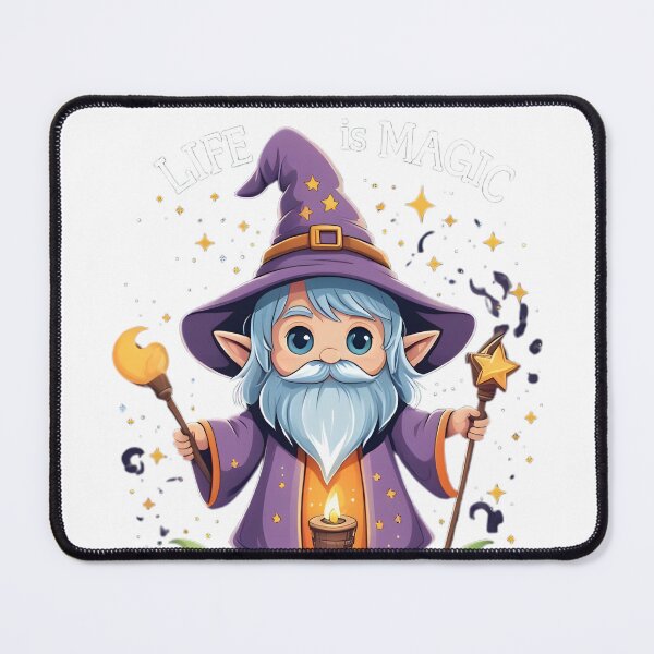 Item preview, Life Is Magic Cute Wizard – Whimsical Fantasy Mage Cartoon designed and sold by Ghost//Halo.