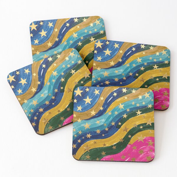 Item preview, Celestial Rainbow Stars Watercolor Pattern designed and sold by laterkatergator.