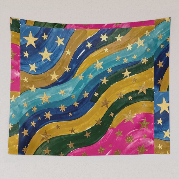 Item preview, Celestial Rainbow Stars Watercolor Pattern designed and sold by laterkatergator.