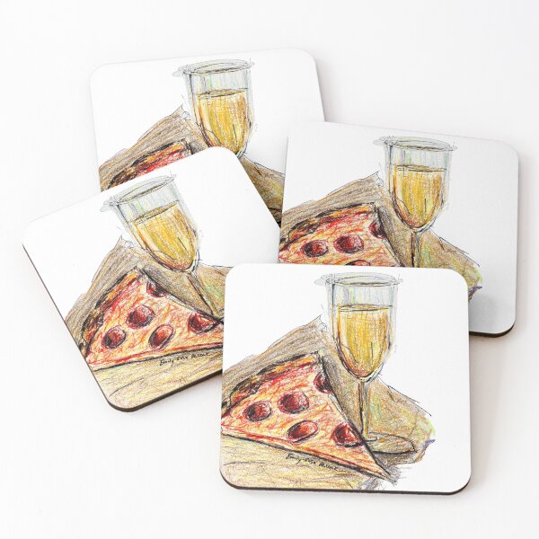 Item preview, Pizza and Bubbles illustration  designed and sold by emilyrosealcockart.