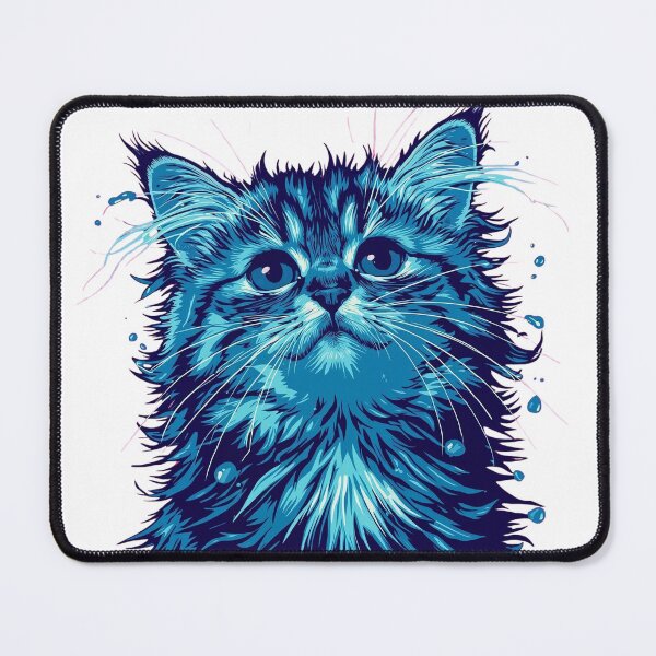 Item preview, Blue Hue Kitty PopArt designed and sold by Retro-Bloom.