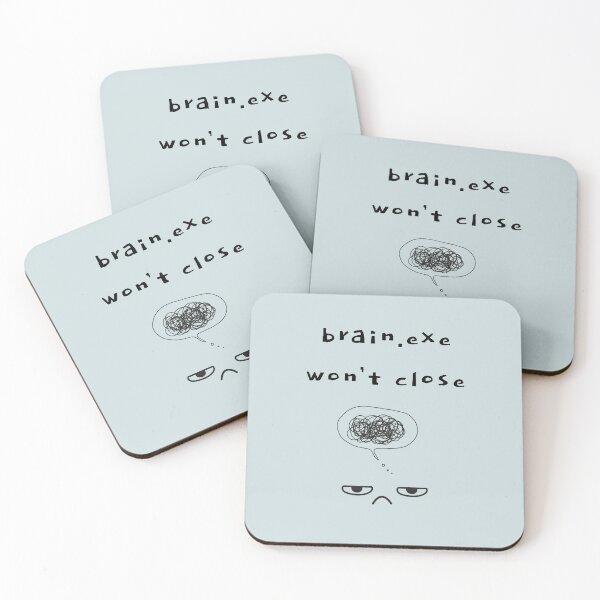 Item preview, brain.exe won’t close – Overthinking Brain designed and sold by mintmono-studio.