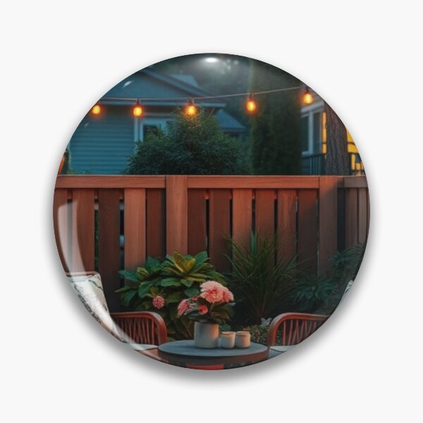 Item preview, Cozy Evening Patio with String Lights designed and sold by Jade Ado.