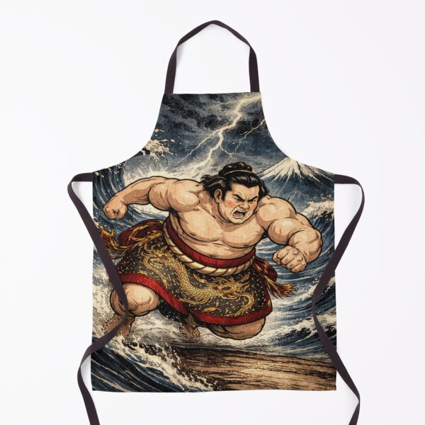 Item preview, Sumo Dragon Storm – Lightning Wave & Mt. Fuji Ukiyo-e Power Art designed and sold by ArtFreshStudio.